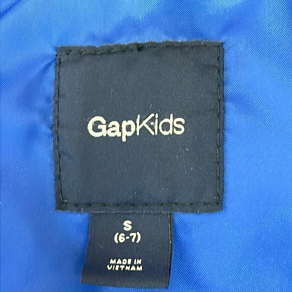 Gap Kids Puffer Vest Size S (6-7) Blue Inside and Outside Pockets Like New